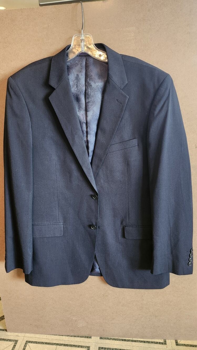 Adolfo Mens Navy Blue Blazer Sport Coat Jacket Size 42R Twist Microtech mt116